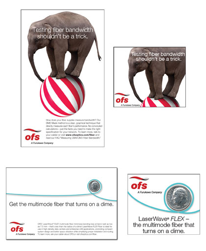 Print publication ads and on-line banner support material