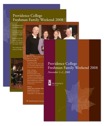 Providence College Freshman Family Weekend invitation
