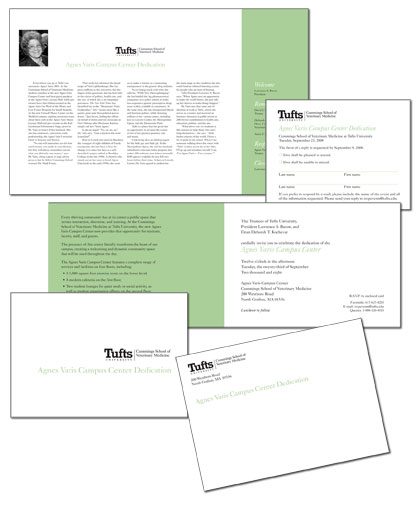 Tufts University Cummings School of Veterinary Medicine dedication invitation and program