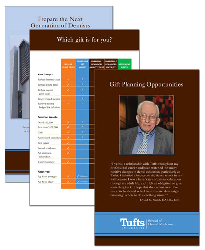 Tufts University School of Dental Medicine planned giving brochure