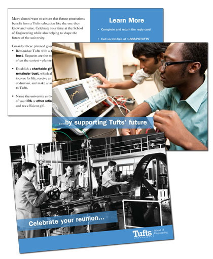 Tufts University School of Engineering reunion self-mailer