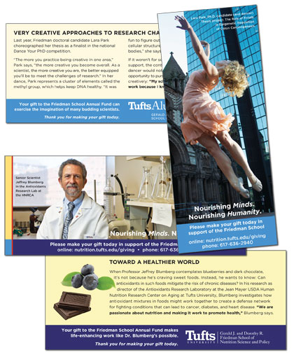 Tufts University Friedman School fund buckslips